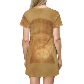 T-Shirt Dress Sea Shell Seashell Ocean Beige Sand Art Print Old Antique Vintage Botanical Beige Brown