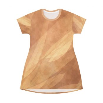 T-Shirt Pajamas Leaves Leaf Print Abstract Sand Brown Beige Cream Nature Art Print Old Antique Vintage