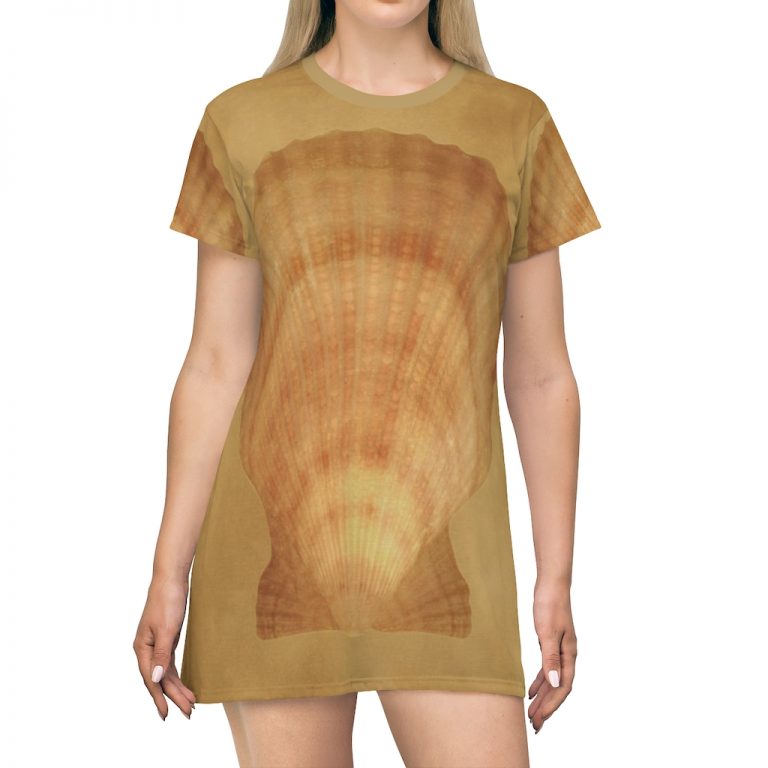 T-Shirt Pajamas Sea Shell Seashell Ocean Beige Sand Art Print Old Antique Vintage Botanical Beige Brown