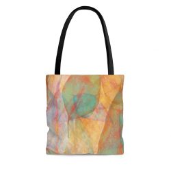Tote Bag Colorful Leaves Leaf Blue Pink Beige Cream Brown Art Print Old Antique Vintage