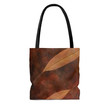 Tote Bag Dark Brown Leaves Leaf Beige Nature Art Print Old Antique