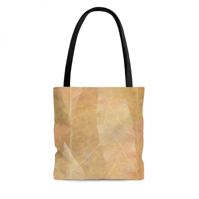 Tote Bag Leaves Leaf Vein Print Beige Cream Brown Nature Art Print Old Antique Vintage