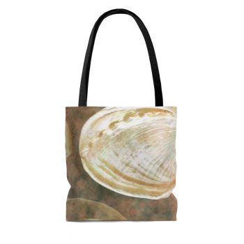 Tote Bag Sea Shells Seashells Ocean Grey Silver Beige Sand Art Print Old Antique Vintage