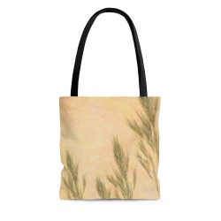 Tote Bag Wheat Field Green Beige Landscape Nature Art Print Old Antique Vintage