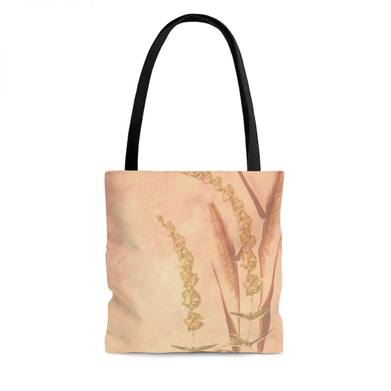 Tote Bag Wheat Field Wheat Field Print Coral Beige Landscape Nature Art Print Old Antique Vintage