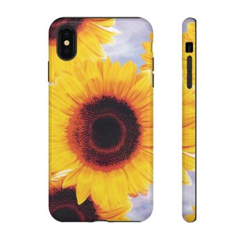 Tough Case Cell Phone Cover Sunflowers Flower Art Print Old Antique Vintage Blue Yellow Brown