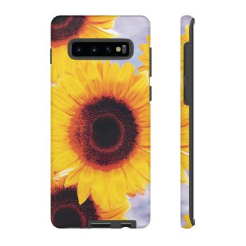 Tough Case Cell Phone Cover Sunflowers Flower Art Print Old Antique Vintage Blue Yellow Brown