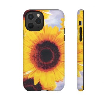 Tough Case Cell Phone Cover Sunflowers Flower Art Print Old Antique Vintage Blue Yellow Brown