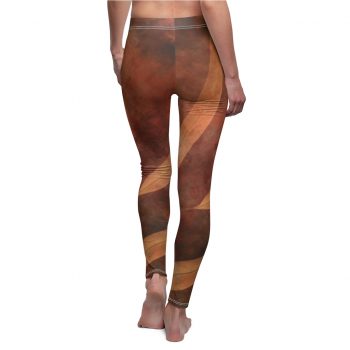 Women's Cut & Sew Casual Leggings Dark Brown Leaves Leaf Beige Nature Art Print Old Antique