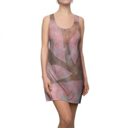 Women's Cut & Sew Racerback Dress Colorful Leaves Leaf Print Purple Beige Cream Brown Nature Art Print Old Antique Vintage