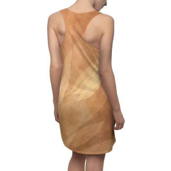 Women's Cut & Sew Racerback Dress Leaves Leaf Print Abstract Sand Brown Beige Cream Nature Art Print Old Antique Vintage