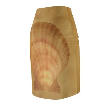 Women's Pencil Skirt Sea Shell Seashells Ocean Beige Sand Art Print Old Antique Vintage Botanical Beige Brown