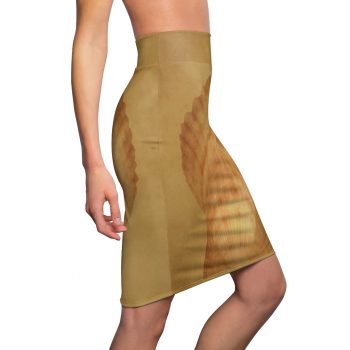 Women's Pencil Skirt Sea Shell Seashells Ocean Beige Sand Art Print Old Antique Vintage Botanical Beige Brown