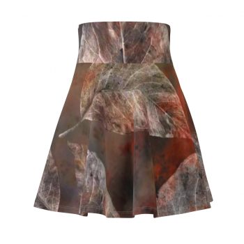 Women's Skater Skirt Colorful Leaves Leaf Print Grey Beige Cream Brown Nature Art Print Old Antique Vintage