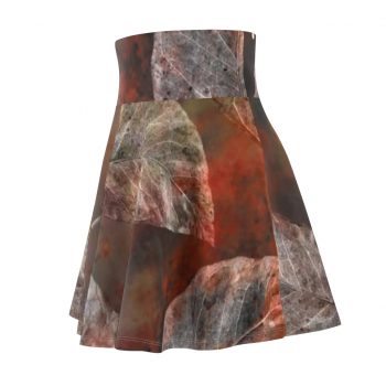 Women's Skater Skirt Colorful Leaves Leaf Print Grey Beige Cream Brown Nature Art Print Old Antique Vintage