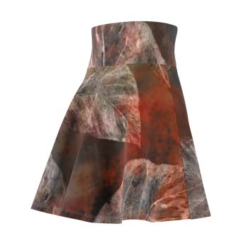 Women's Skater Skirt Colorful Leaves Leaf Print Grey Beige Cream Brown Nature Art Print Old Antique Vintage