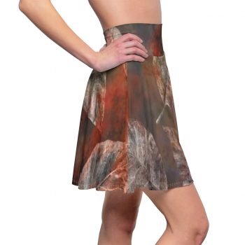 Women's Skater Skirt Colorful Leaves Leaf Print Grey Beige Cream Brown Nature Art Print Old Antique Vintage