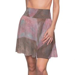 Women's Skater Skirt Colorful Leaves Leaf Print Purple Beige Cream Brown Nature Art Print Old Antique Vintage