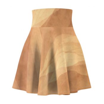 Women's Skater Skirt Leaves Leaf Print Abstract Sand Brown Beige Cream Nature Art Print Old Antique Vintage