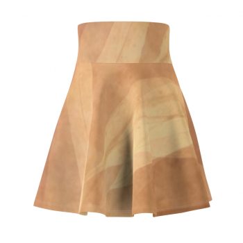 Women's Skater Skirt Leaves Leaf Print Abstract Sand Brown Beige Cream Nature Art Print Old Antique Vintage