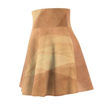 Women's Skater Skirt Leaves Leaf Print Abstract Sand Brown Beige Cream Nature Art Print Old Antique Vintage