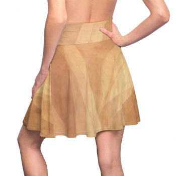 Women's Skater Skirt Leaves Leaf Print Abstract Sand Brown Beige Cream Nature Art Print Old Antique Vintage