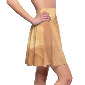 Women's Skater Skirt Leaves Leaf Print Abstract Sand Brown Beige Cream Nature Art Print Old Antique Vintage