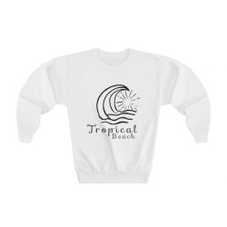 Youth Sweatshirt - Tropical Beach - Sun Ocean Waves