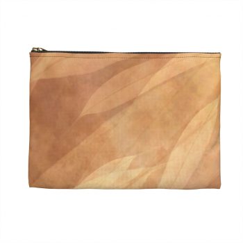 Accessory Makeup Pouch - Leaves Leaf Print Abstract Sand Brown Beige Cream Nature Art Print Old Antique Vintage