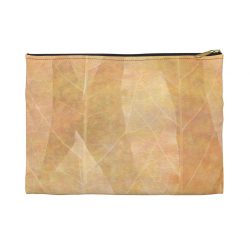 Accessory Makeup Pouch - Leaves Leaf Vein Print Beige Cream Brown Nature Art Print Old Antique Vintage