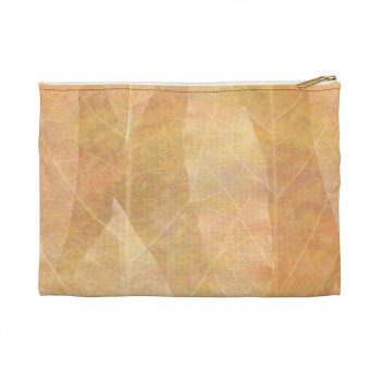 Accessory Makeup Pouch - Leaves Leaf Vein Print Beige Cream Brown Nature Art Print Old Antique Vintage