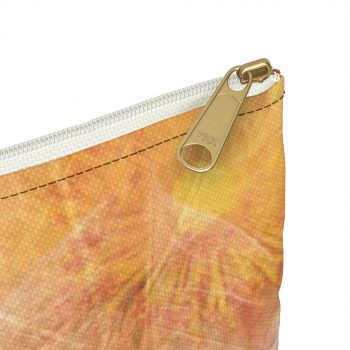 Accessory Makeup Pouch - Wheat Field Flowers Print Beige Landscape Nature Art Print Old Antique Vintage