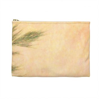 Accessory Makeup Pouch - Wheat Field Green Beige Landscape Nature Art Print Old Antique Vintage