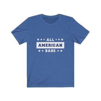 Adult Short Sleeve Tee T-Shirt Unisex - 4th Of July All American Babe Girl