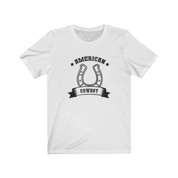 Adult Short Sleeve Tee T-Shirt Unisex - American Cowboy Horse Shoe