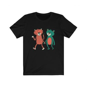 Adult Short Sleeve Tee T-Shirt Unisex - Cute Bear Tiger