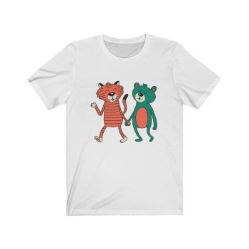 Adult Short Sleeve Tee T-Shirt Unisex - Cute Bear Tiger