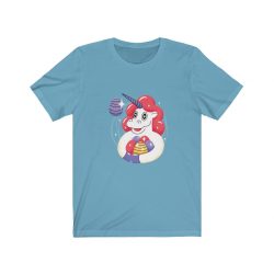 Adult Short Sleeve Tee T-Shirt Unisex - Easter Unicorn with Eggs