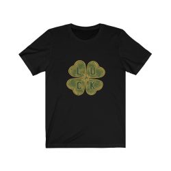 Adult Short Sleeve Tee T-Shirt Unisex - Four Leaf Clover Luck