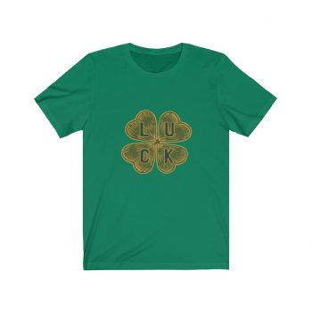 Adult Short Sleeve Tee T-Shirt Unisex - Four Leaf Clover Luck