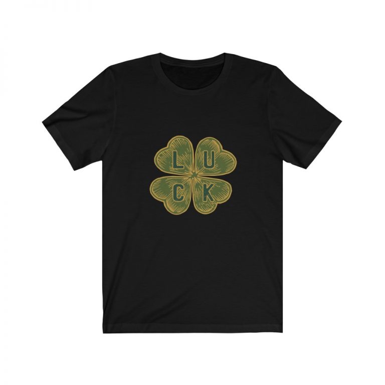 Adult Short Sleeve Tee T-Shirt Unisex - Four Leaf Clover Luck