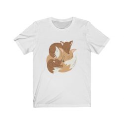 Adult Short Sleeve Tee T-Shirt Unisex - Fox Mom and Babies