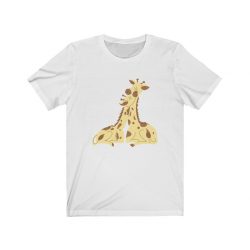 Adult Short Sleeve Tee T-Shirt Unisex - Giraffe Mom and Baby