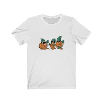 Adult Short Sleeve Tee T-Shirt Unisex - Gnomes with Clover Leaves