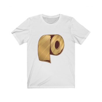 Adult Short Sleeve Tee T-Shirt Unisex - Gold Golden Toilet Paper Coronavirus Covid-19