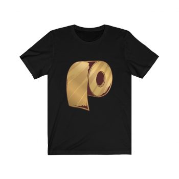 Adult Short Sleeve Tee T-Shirt Unisex - Gold Golden Toilet Paper Coronavirus Covid-19