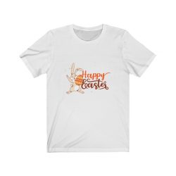 Adult Short Sleeve Tee T-Shirt Unisex - Happy Easter - Bunny Holding an Easter Egg