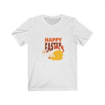 Adult Short Sleeve Tee T-Shirt Unisex - Happy Easter - Chick Fell Down with Broken Egg