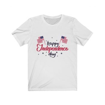 Adult Short Sleeve Tee T-Shirt Unisex - Happy Independence Day Flag Stars USA