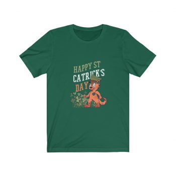 Adult Short Sleeve Tee T-Shirt Unisex - Happy St Catrick's Day Cat Clover